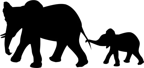 ELEFANTE E BAMBINO — Foto Stock