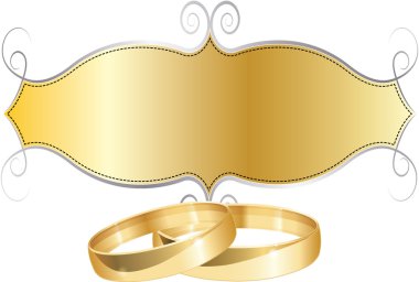 ORNATE FRAME WITH WEDDING RINGS
