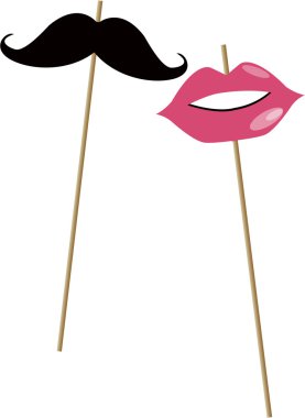 dudaklar ve bıyıklı