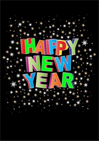 Happy New Year sign illustration. — Stok fotoğraf