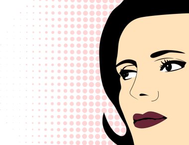 Retro kız resimde nokta ekran ile