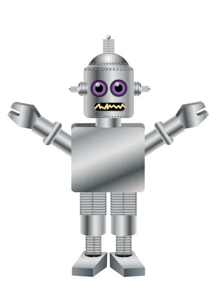 Representación de un robot introduciendo o presentando —  Fotos de Stock