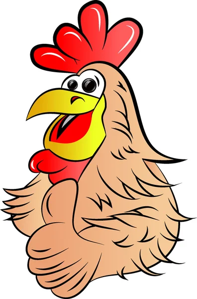 Cartoon chicken a strong and gallant was smiling thumbs-up — Stock Photo, Image