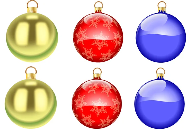 Colored christmas tree ornaments on white background — Stock Photo, Image