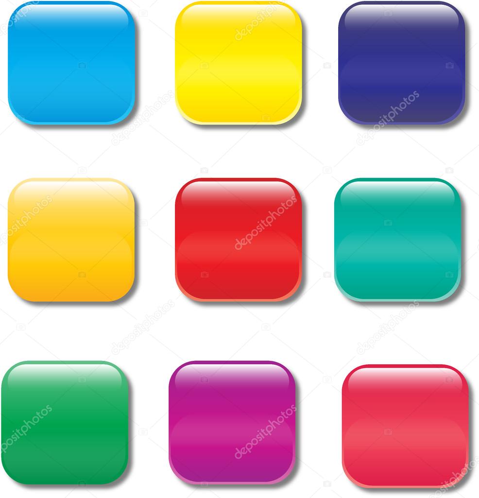 Blank web glossy buttons. Vector.