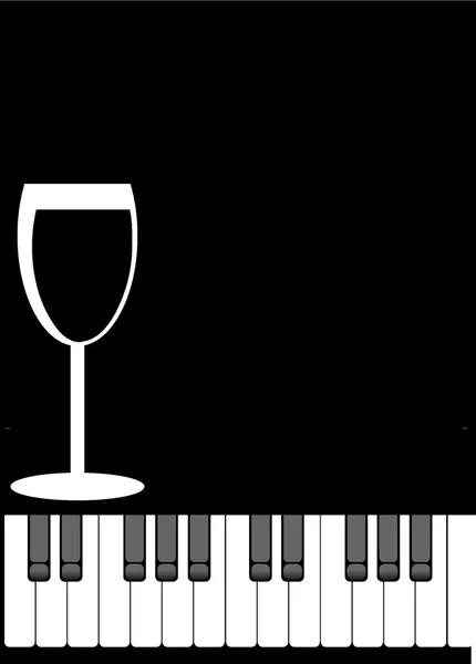 Vinho vidro piano menu design fundo — Fotografia de Stock