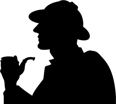 silhouette pipe smoker