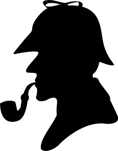 Silhouette pipe smoker — Stok fotoğraf