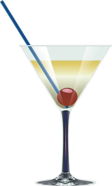 Alcohol cocktail with cherry — Stock Photo, Image