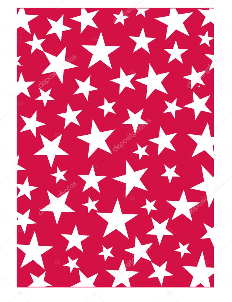 Vector illustration of White stars on red