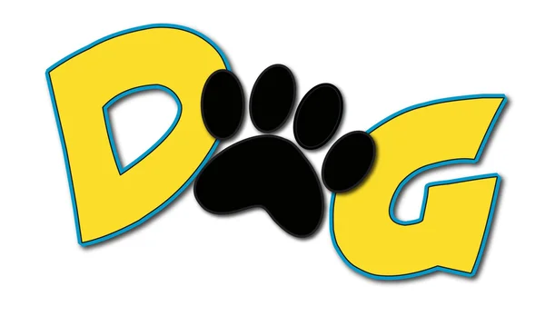 DOG PAW AND LETTERS — Stock Photo, Image