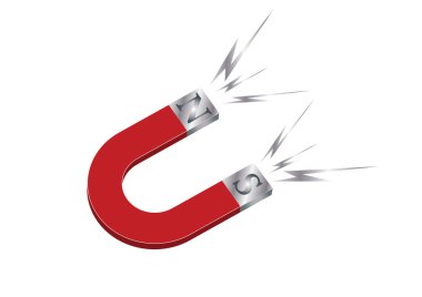 beyaz izole nal mıknatıs