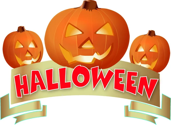 Halloween banner met pompoen — Stockfoto