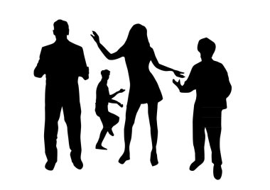 insanlar dans siluetleri