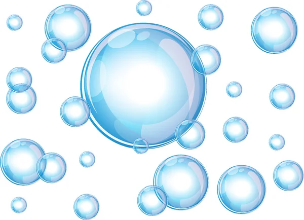 Zeepbellen op witte achtergrond, vectorillustratie — Stockfoto