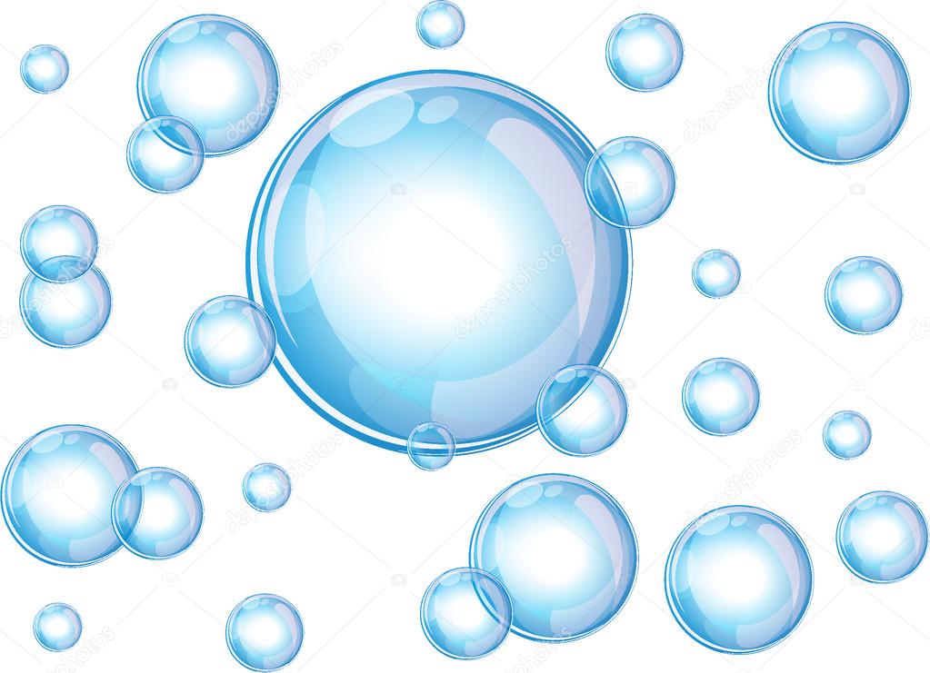 Soap bubbles on white background, vector illustration
