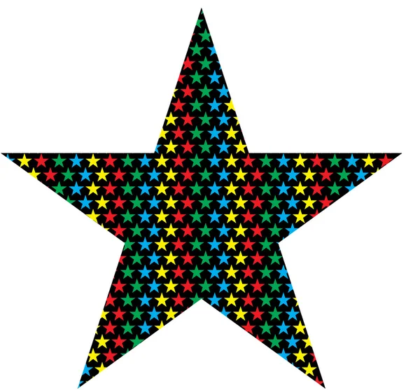 Symbol big Star z kolorowych gwiazdek — Zdjęcie stockowe