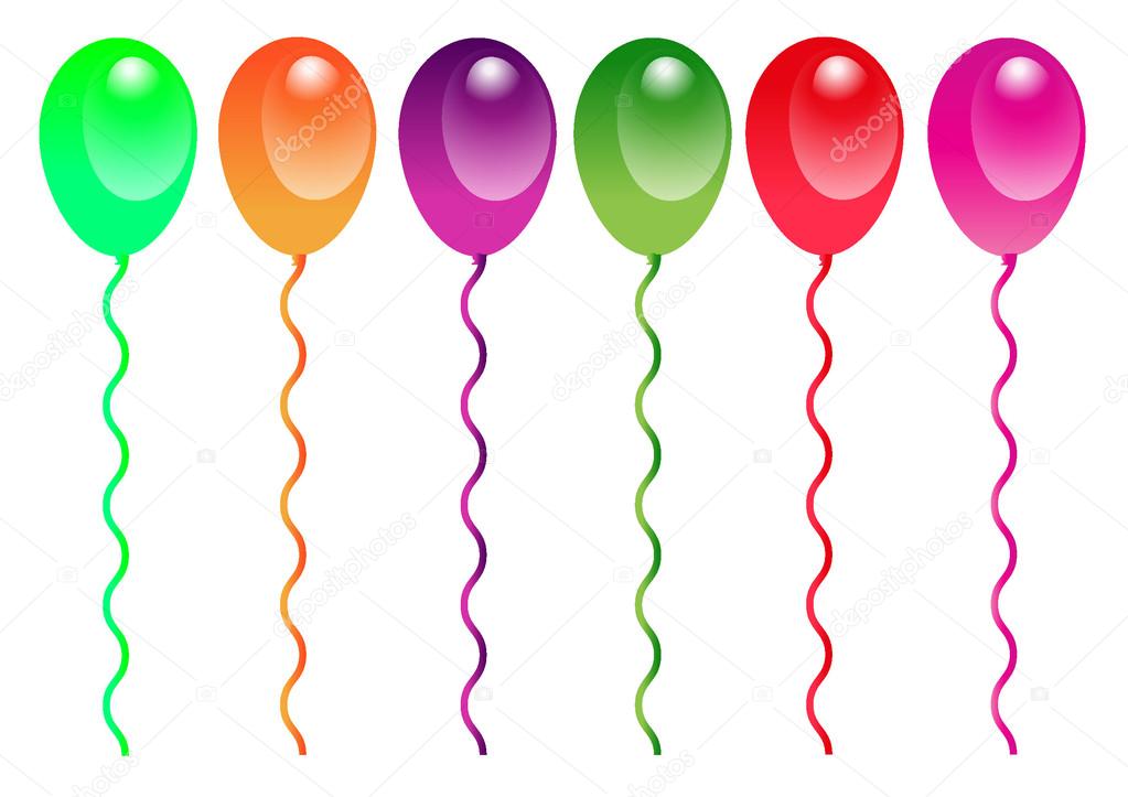 group of cartoon balloons on white