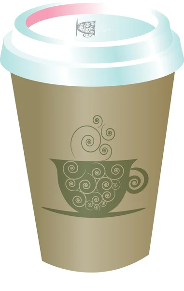 ふた付きのコーヒー カップ。3 d のレンダリング. — ストック写真