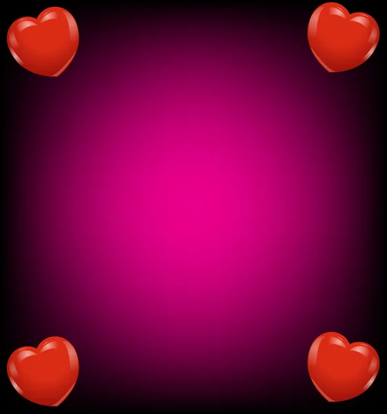 Valentinstag-Karte, 4 Herzen mit Muster, Vektorillustration — Stockfoto