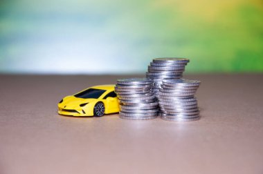 Finans ve araba kredisi, para, bozuk para, araba sigortası başvuru formu