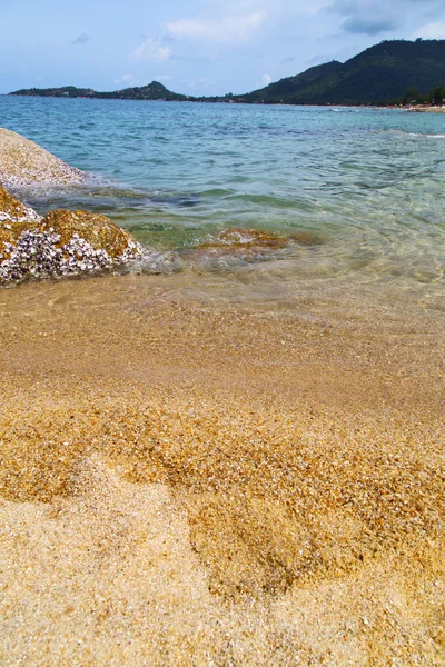 Samui Bay Asien Insel weißer Strand und Süd c — Stockfoto