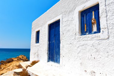   Plaj mykonos Adası mavi gökyüzü