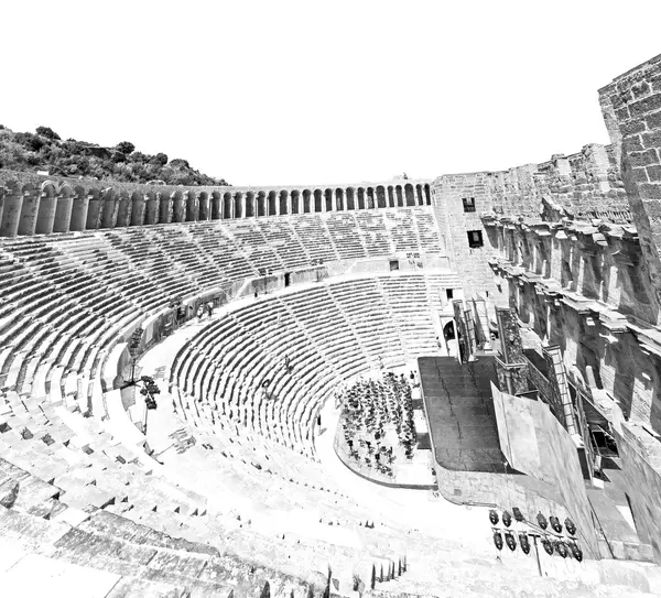 Aspendos ve Türkiye'nin Avrupa'nın eski tiyatro abstrac kırık — Stok fotoğraf