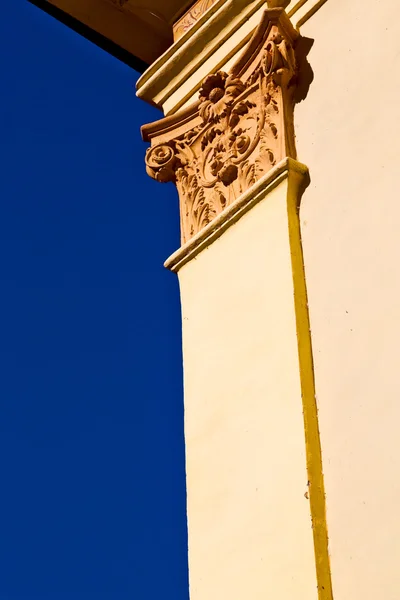 And marble brick white abstract old column — Stock Photo, Image