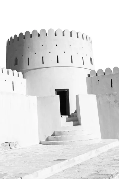 Omán muscat a régi védekező fort battlesment ég és st — Stock Fotó
