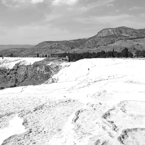 Bad en travertijn water abstract in pamukkale Turkije Azië de — Stockfoto