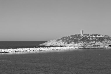Akdeniz se tekne adalarından köpük ve köpük Yunanistan
