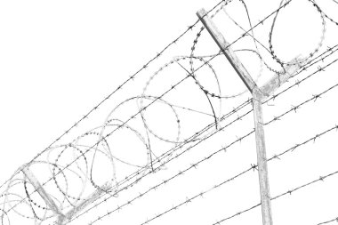 Umman barbwire içinde arka plan ve bulutlu gökyüzü