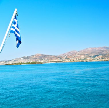 Akdeniz se tekne adalarından köpük ve köpük Yunanistan