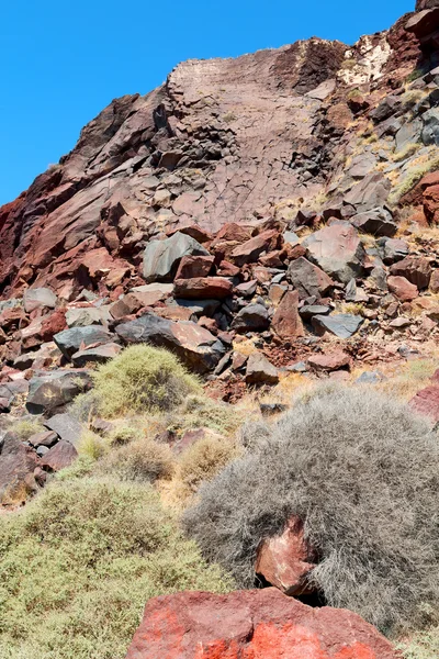 Rock alone in   dry bush — Stock Photo, Image