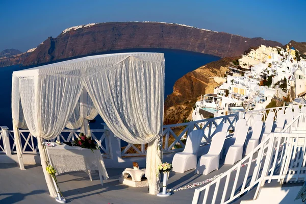 In the sea  of santorini greece island europe anniversary and m — Stock Photo, Image