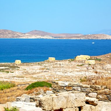 delos Yunanistan historycal Akropolis tapınağında ve eski harabe sı