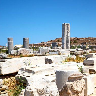 delos Yunanistan historycal Akropolis Arkeoloji ve eski rui