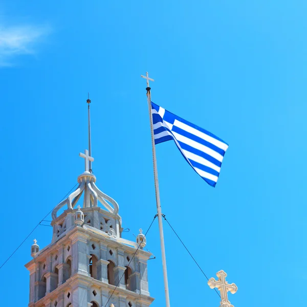 在竞赛基克拉泽斯希腊国旗 — 图库照片