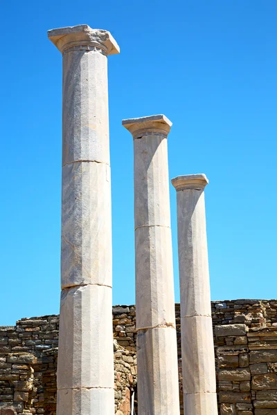 Archeologia w delos Grecja Akropol historycal i stary rui — Zdjęcie stockowe