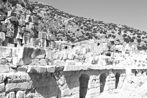A myra Törökország európai régi római nekropolisz és őshonos sírja — Stock Fotó