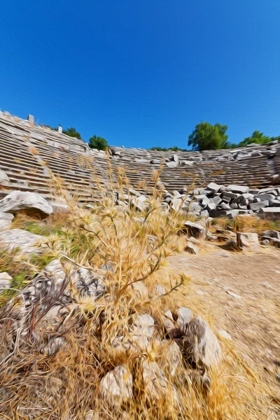 the old  temple and theatre in termessos antalya turkey asia sky