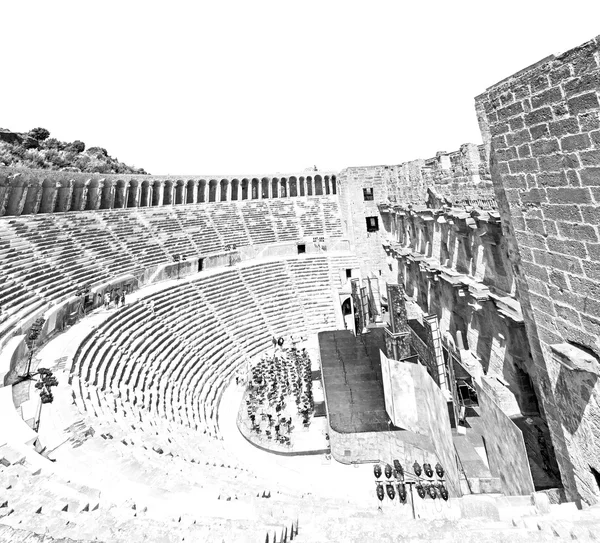 Aspendos ve Türkiye'nin Avrupa'nın eski tiyatro abstrac kırık — Stok fotoğraf