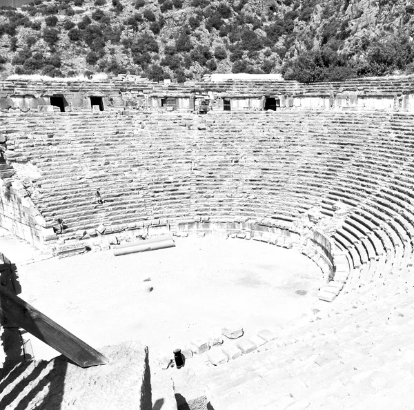 Archeology theater  in  myra turkey europe old roman necropolis — Stock Photo, Image