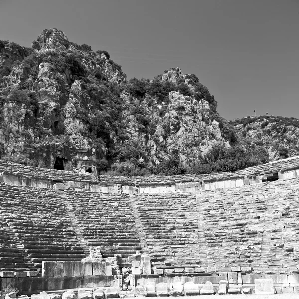 Archeologie theater in myra Turkije Europa oude Romeinse necropolis — Stockfoto