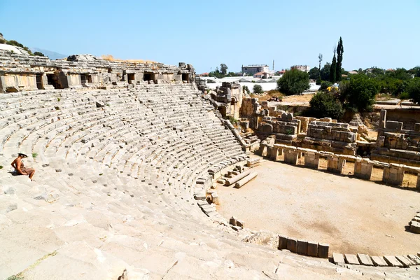 Archéologie théâtre europe vieille pierre tombale indigène — Photo