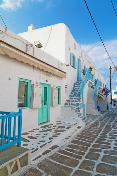 Nell'isola di Grecia antorini europa vecchia casa e colore bianco — Foto Stock