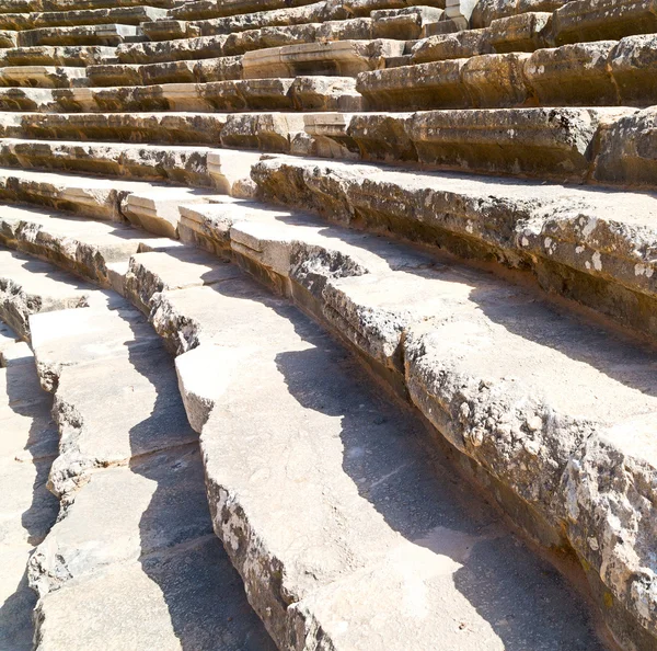 I Turkiet Europa aspendos gamla teatern abstrakt texturen av st — Stockfoto