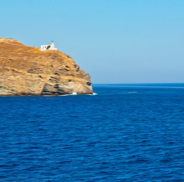 Mousse et mousse Grèce des îles du bateau en Méditerranée se — Photo