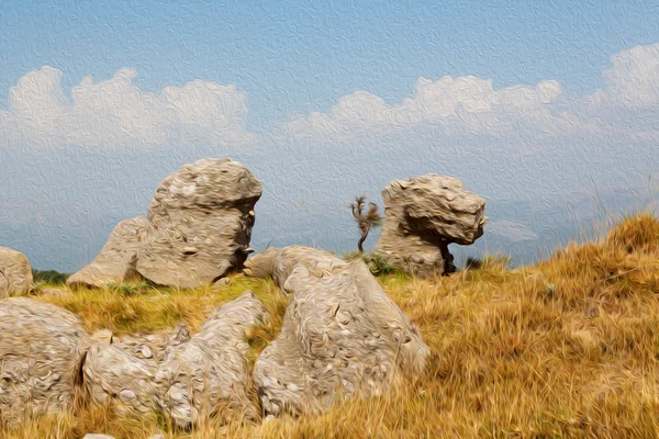 Tepeden Asya Türkiye selge eski mimari kalıntılar ve na — Stok fotoğraf